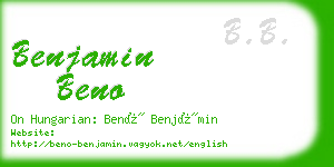 benjamin beno business card